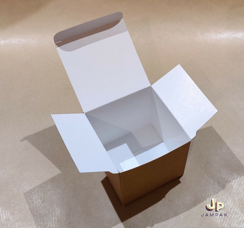 Gift Boxes 10.5x10.5cm Square ECO KRAFT WHITE SILVER GOLD Storage Cupcake Candle