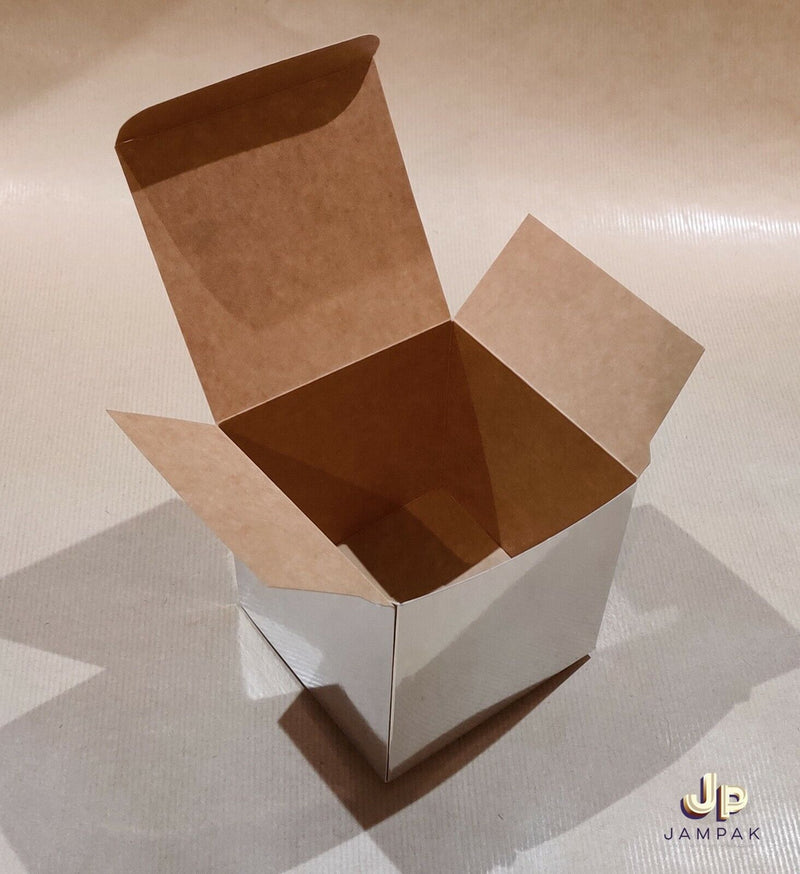 Gift Boxes 10.5x10.5cm Square ECO KRAFT WHITE SILVER GOLD Storage Cupcake Candle
