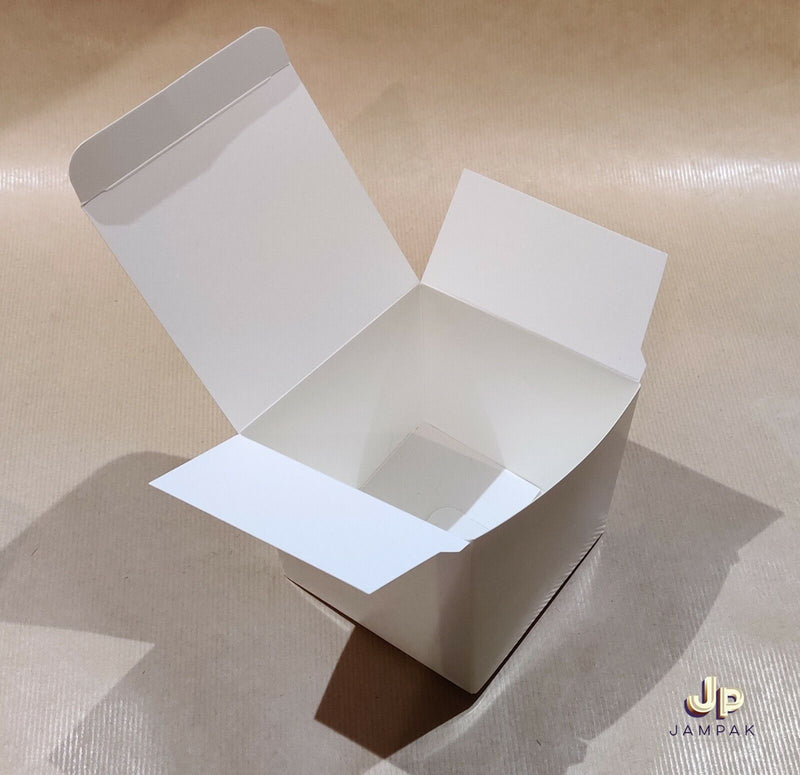 Gift Boxes 10.5x10.5cm Square ECO KRAFT WHITE SILVER GOLD Storage Cupcake Candle
